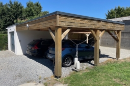 Carport accolé en bois